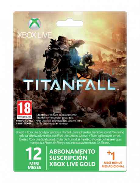Tarjeta Xbox Live Gold 12 Meses 1 Mes Titanfall X360xbox O